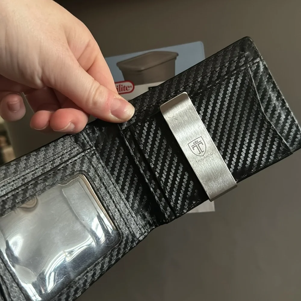 2/$40 TRAVANDO AirTag RFID Wallet w/ Money Clip Card Holder RFID Blocking Bifold